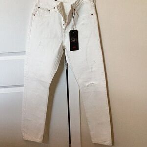 Levi’s 501 Skinny White Distressed Jeans Size 27x28